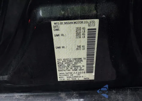 2013 Nissan Altima 2.5 S from USA, damaged, VIN 1N4AL3AP3DC221028